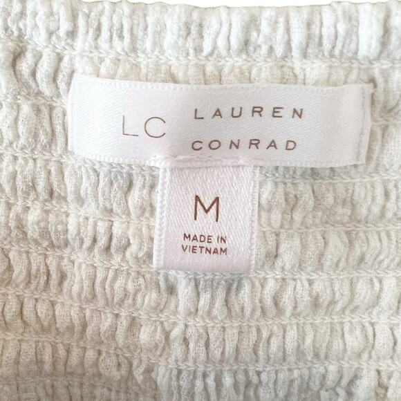 LC Lauren Conrad Button Front Dress Sz M‎ White - Picture 3 of 8